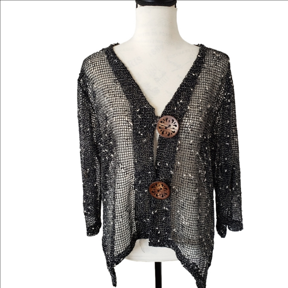 NWOT -Nina Leonard black see thru Cover Up.size large 🔥🔥